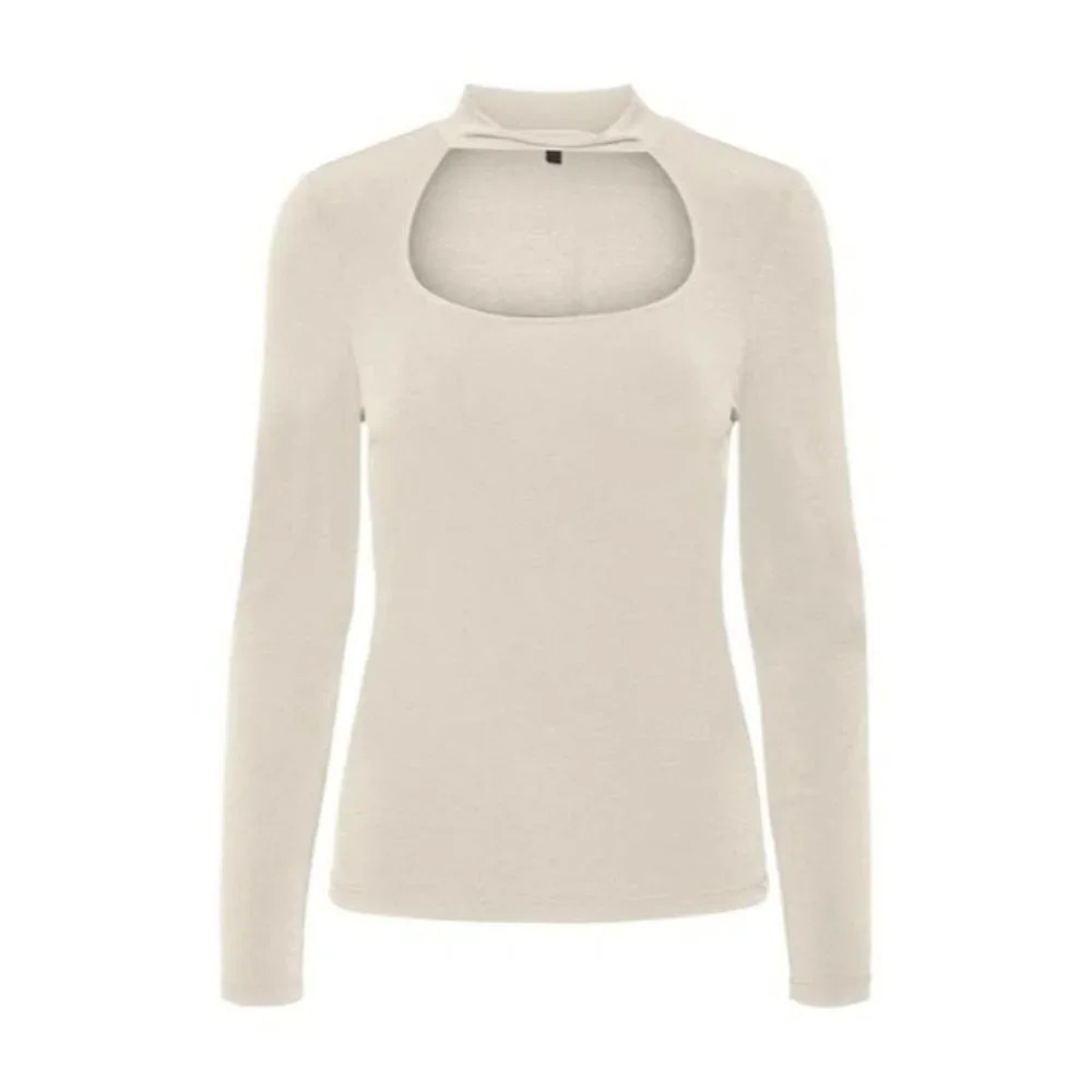 Vero Moda Women's Caitlin‎ Cutout Recycled Polyester Blend Top In Birch Sz S NWT